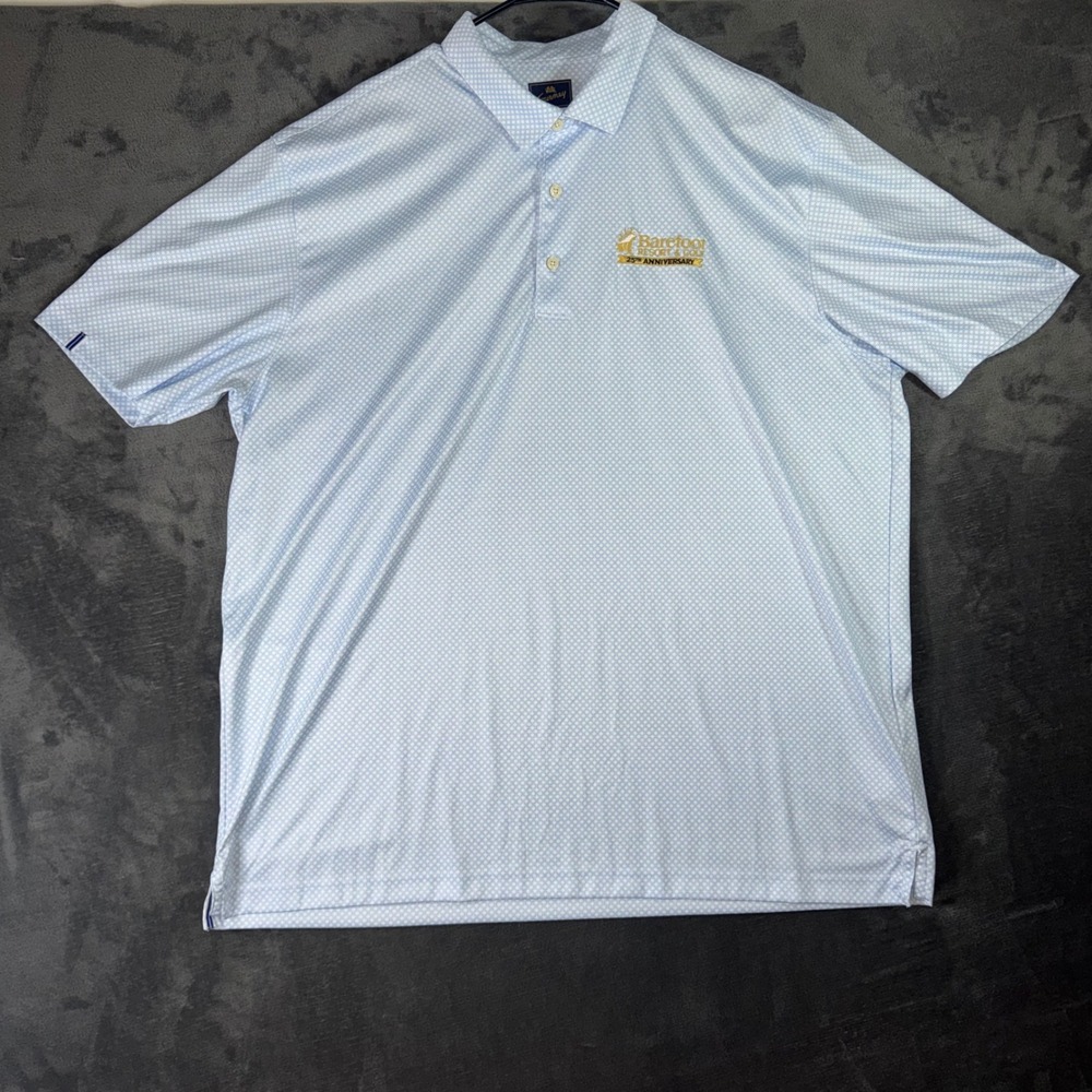 Mens XXL Tourney Golf Polo Blue Excellent Barefoot Resort 25th Anniversary Logo